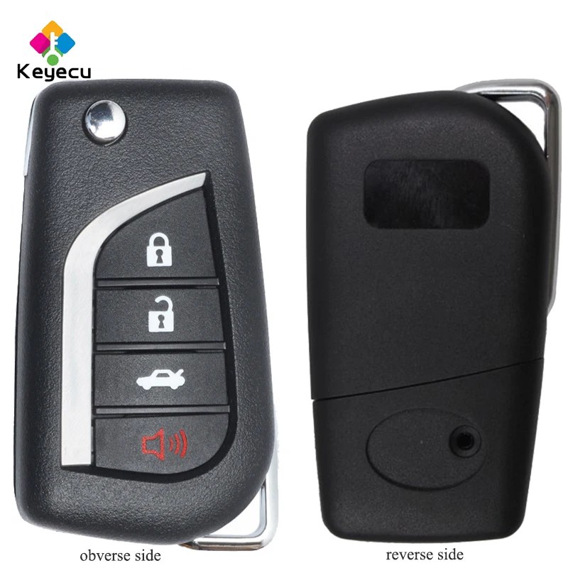 

KEYECU Modified Flip Remote Key With 4 Buttons 315MHz 4D67 Chip - FOB for Toyota Avalon Corolla 2008 09 10, 89070-02270/ GQ4-29T