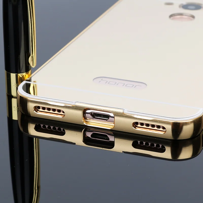 Для Huawei Honor V9 Play Case Зеркальный Алюминиевый металлический бампер + акриловый ПК