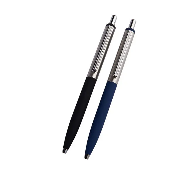 HOT 2 PCS Ballpoint pen Blue ink 1.0mm/0.7mm metal ball point pen Office School Supplies Writing Supplies Ballpoint Pens