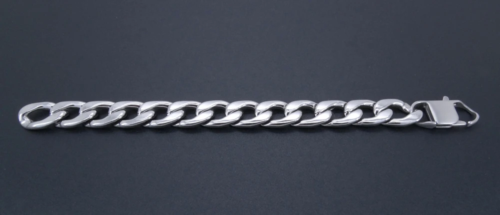 Мужской браслет из кубинской панцирной цепи нержавеющей стали 100% ширина 15 мм