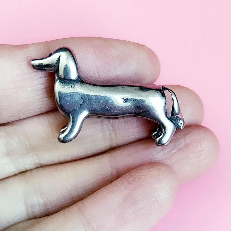 Новый металлический 3d чокер из нержавеющей стали в виде таксы &quotсобака&quot