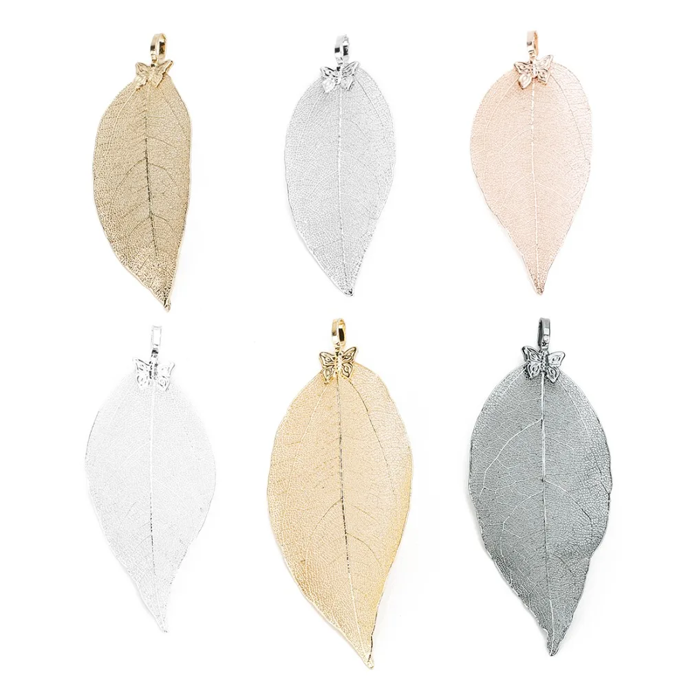 DC New Design Rose Gold Color Butterfly Leaves Pendants for Necklace Earrings 4*6mm Charms DIY Bracelets Jewelry Findings | Украшения и