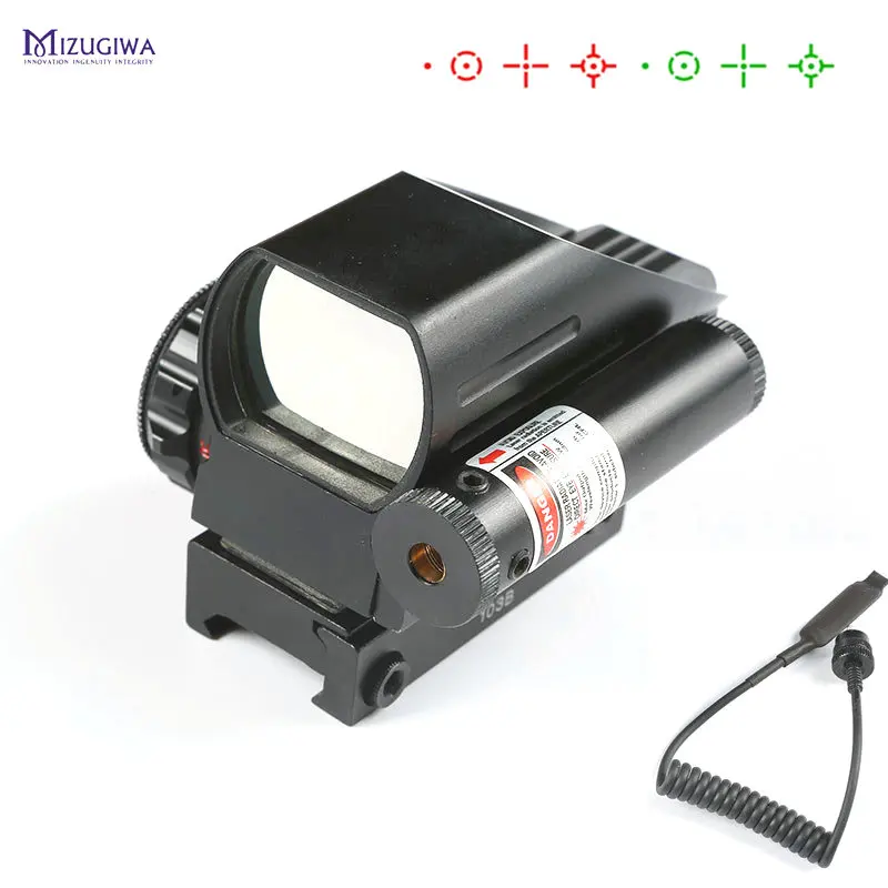 MIZUGIWA тактический голографический 1x22x33 Reflex 4 сеточки красный/зеленый точка зрения