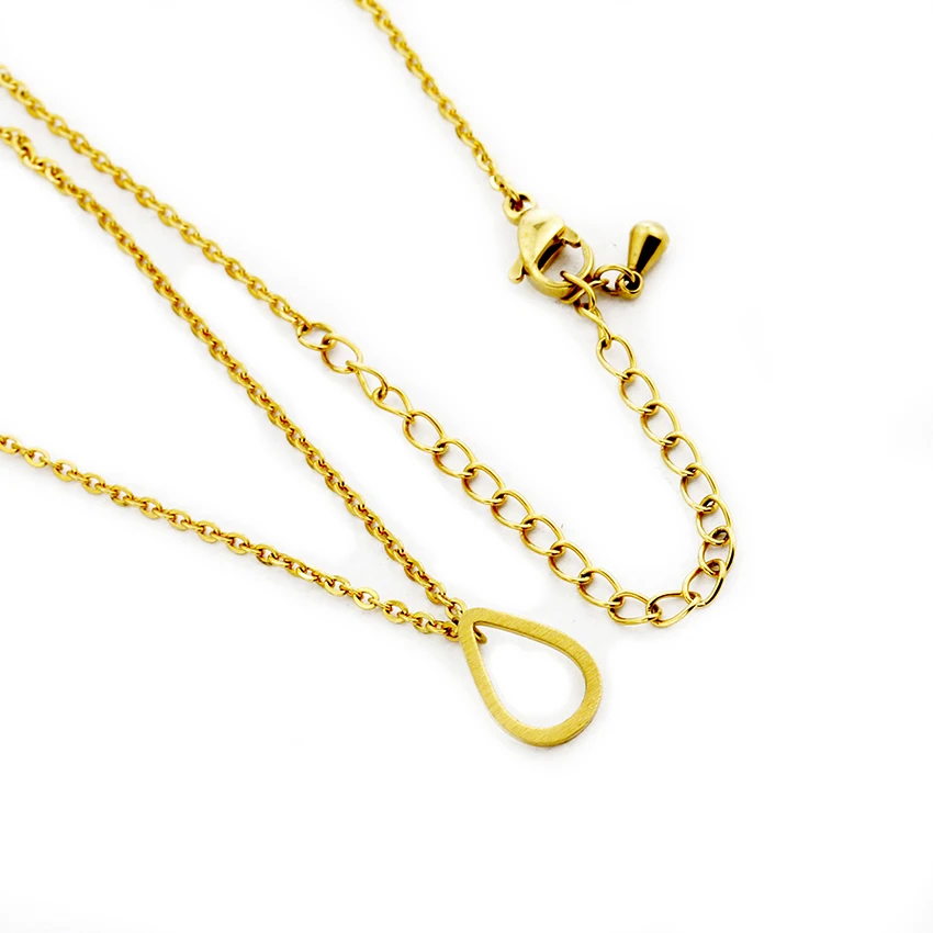 DIANSHANGKAITUOZHE Silver Color Teardrop Raindrop Line Pendant Necklace Women Fashion Jewelry Stainless Steel Collares Mujer|collares mujer|fashion