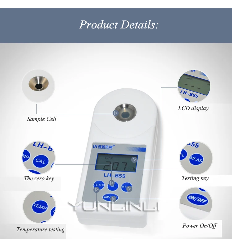 Digital Sugar Refractometer Handheld Measuring Content Tool For Honey Fruit Concentration Meter LH-T20 | Инструменты