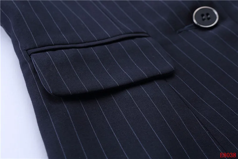 Высококачественный Женский Синий Полосатый Блейзер женские деловые костюмы с