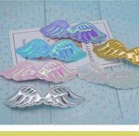 40 pcslot 10 5 x 3 cm colored shiny angel wing patches for hand diy decoration and hair accessories