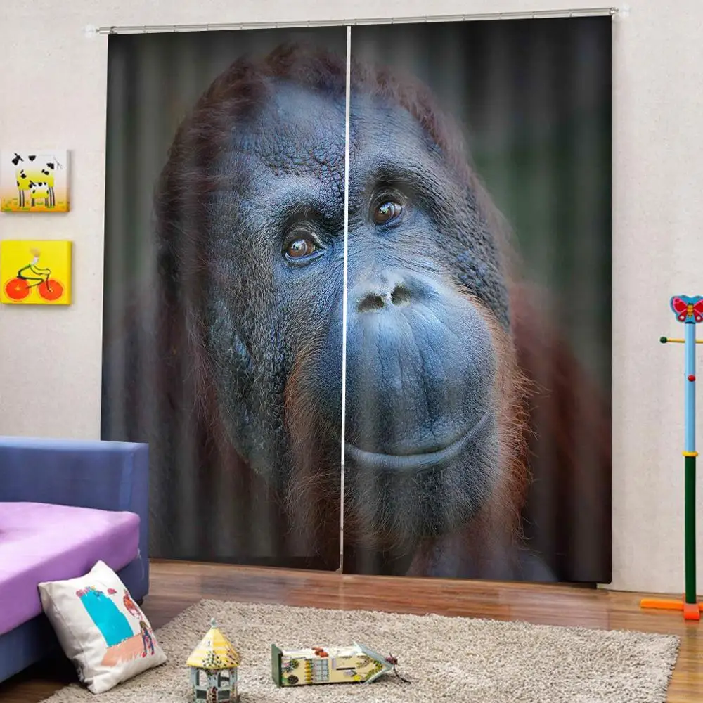 Customized size Luxury Blackout 3D Window Curtains For Living Room animal lion curtains for children room custom curtain | Дом и сад