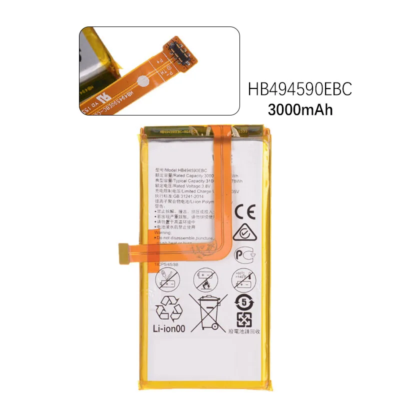 Оригинал Аккумулятор для Huawei Honor 7 Glory PLK TL01H ATH AL00 AL10 HB494590EBC 3000mAh|Аккумуляторы