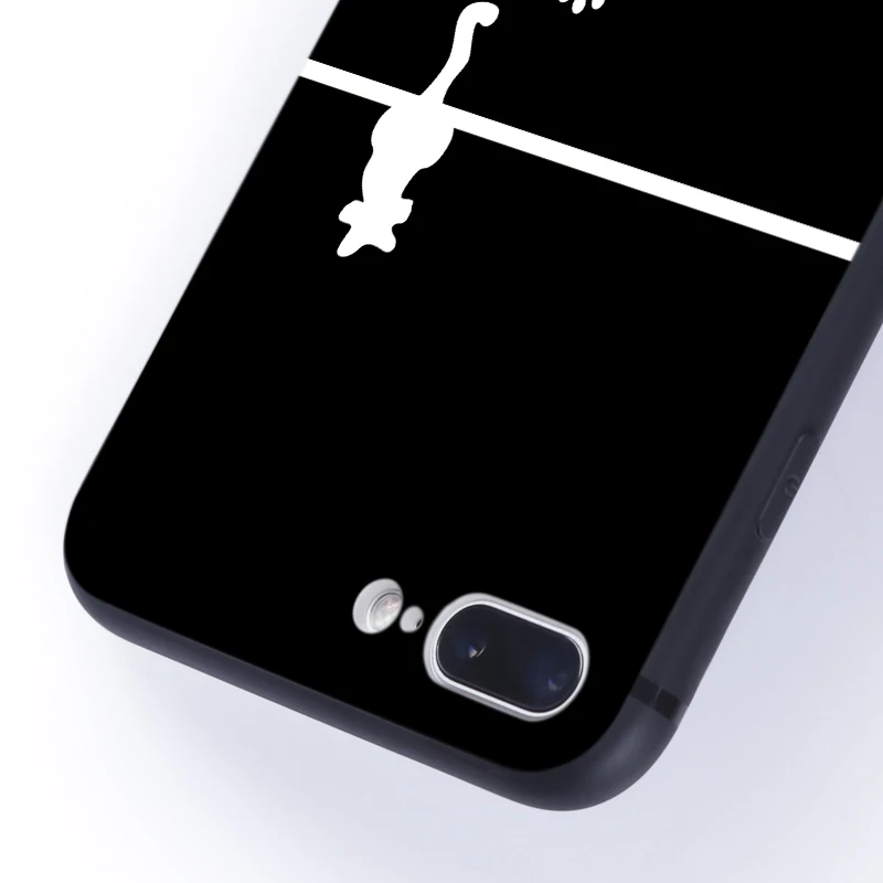 Lemooc Животные чехол для телефона iPhone 7 8 плюс мягкая TPU + PC Lonely Cat Чехол IPhone X |