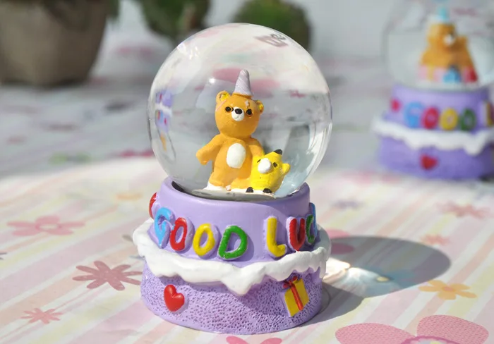 Фиолетовый Торт Медведь Творческий Рабочего малый хрустальный шар украшения BB31 |