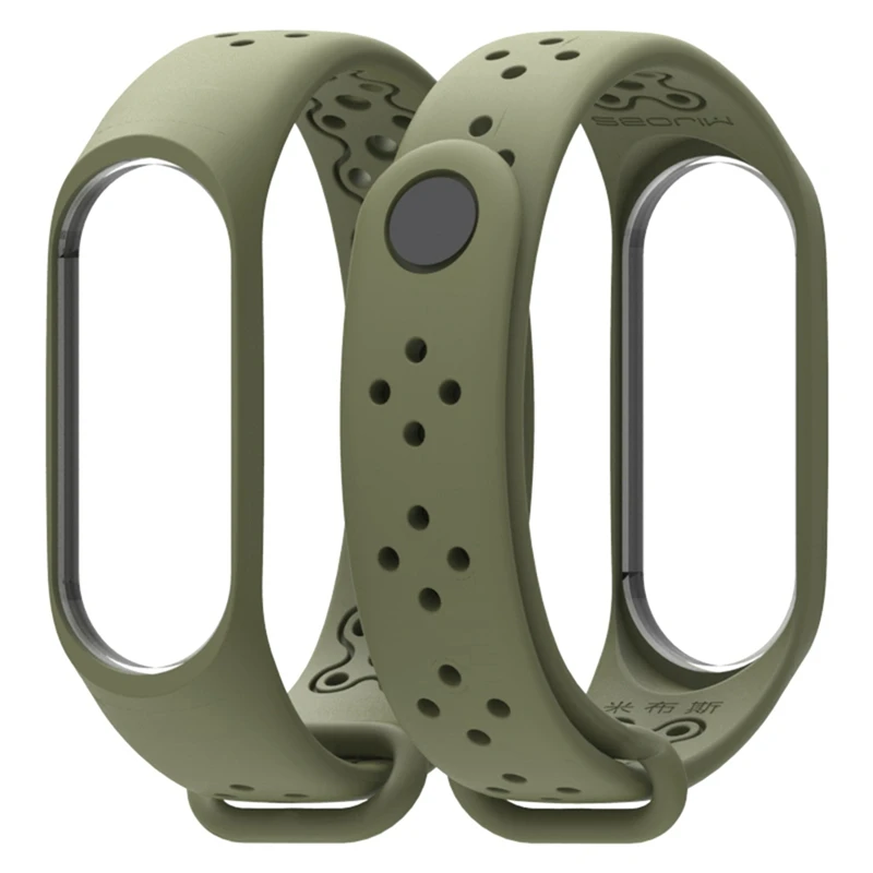 army green Браслет mi jobs mi Band 4, силиконовый браслет, браслет mi band 3, аксессуары для браслета mi Band 3, умный ремешок для Xiaomi mi band 3 - Цвет: army green