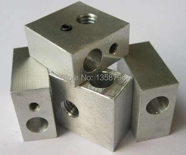 Free Shipping With Tracking Number 5pcs/lot Aluminium Heater Block For RepRap Makerbot 3D Printer Extruder Hot End With Screw Free Shipping With Tracking Number 5pcs/lot Aluminium Heater Block For RepRap Makerbot 3D Printer Extruder Hot End With Screw