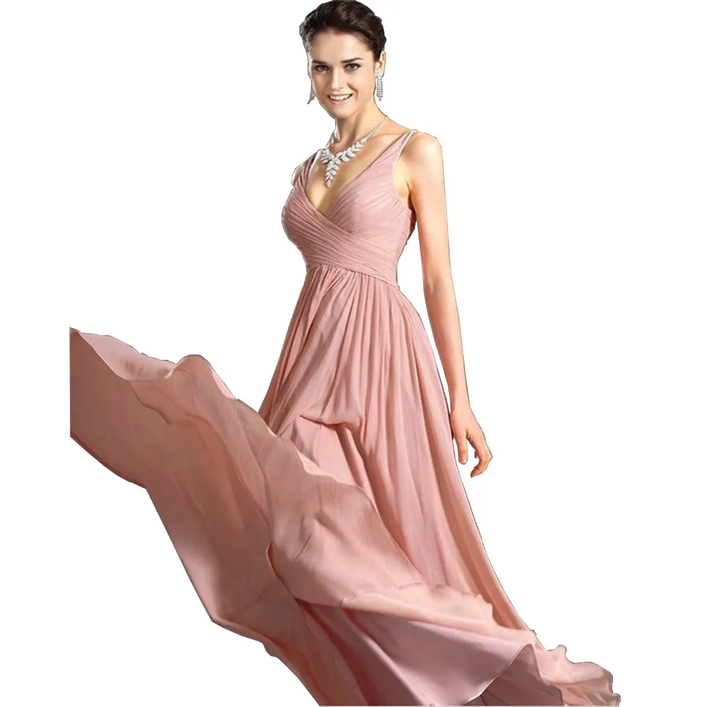 Женское шифоновое платье с v образным вырезом подружки невесты в форме А для