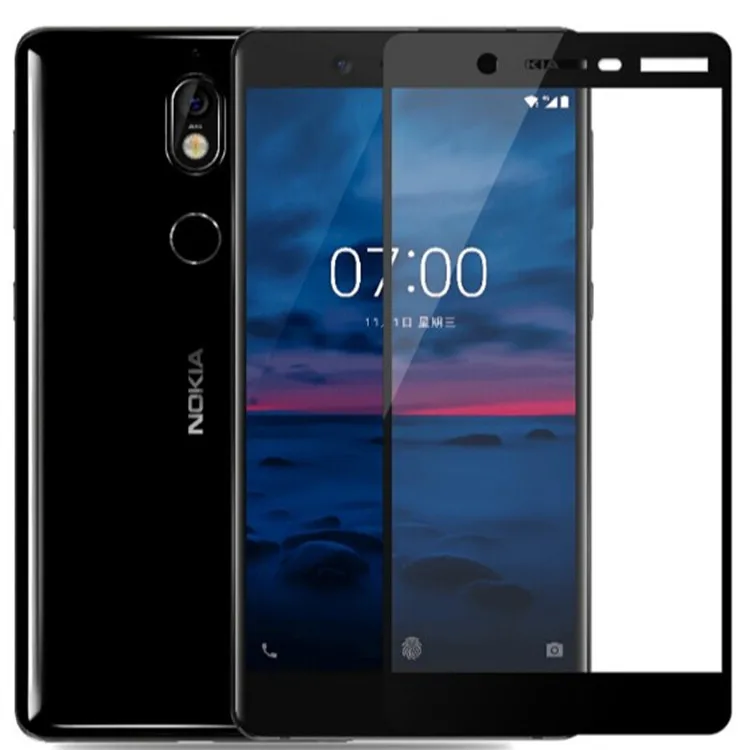 2 шт. 3D закаленное стекло для Nokia 7 Plus полное покрытие экрана Защитная пленка |