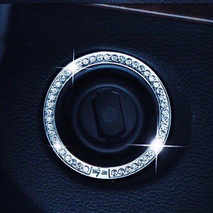 Автомобильный Стайлинг кнопка запуска и остановки кольцо для ключей зажигания