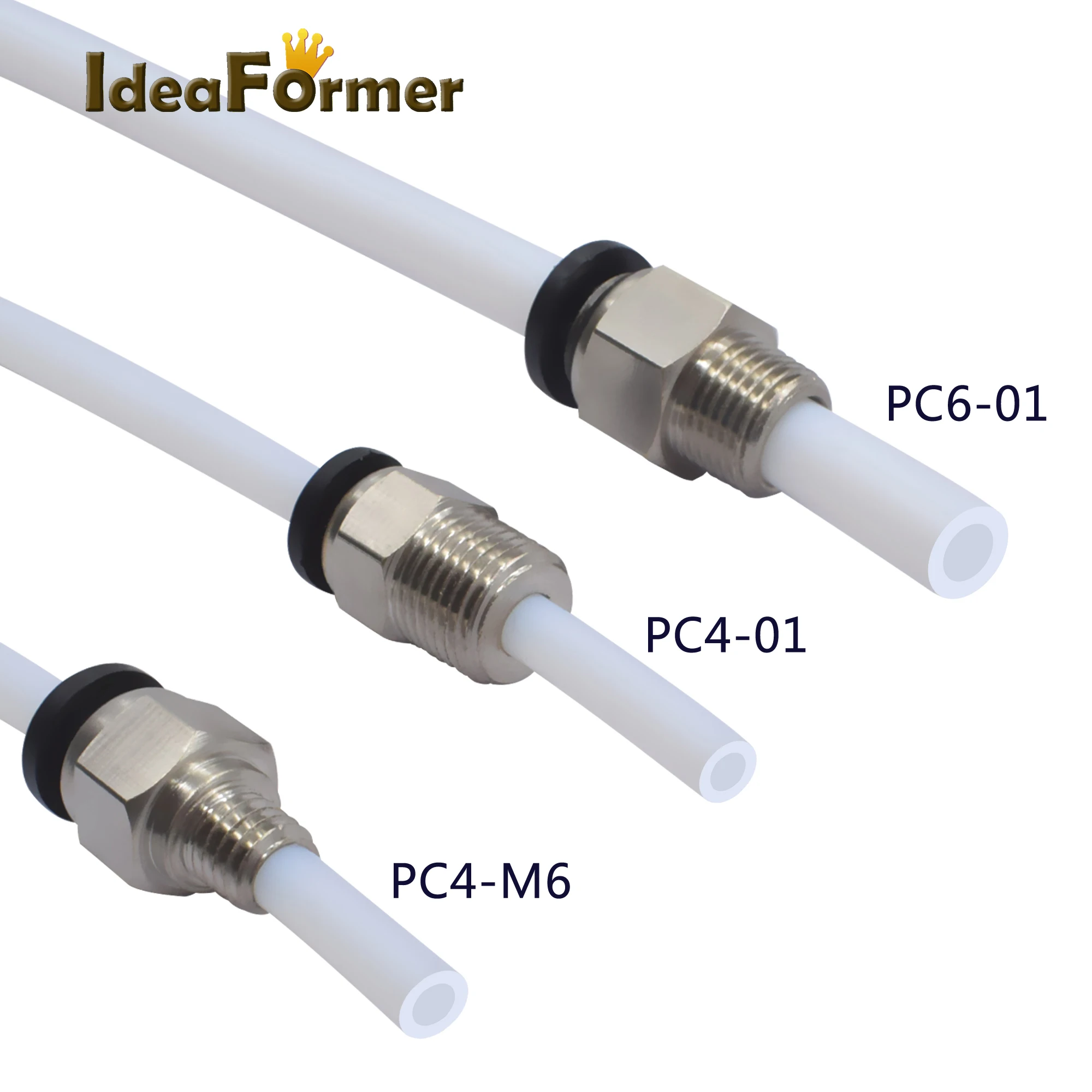 

5 Pcs/Lot 3D Printer Black Pneumatic Connector Thread M6/M10 Quick Jointer for 1.75/3.0mm filament Feeder Pipe Push Parts.