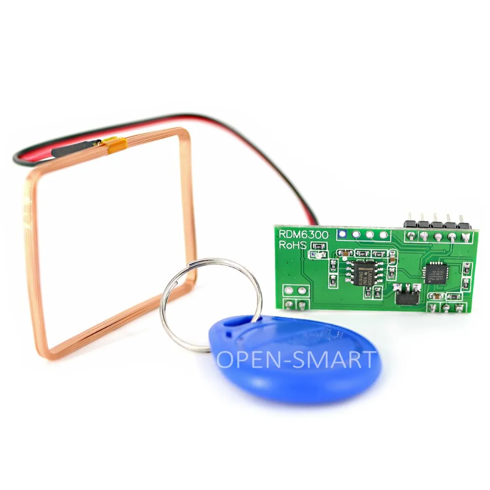125 кГц последовательный UART RFID считыватель карт для Arduino RFID модуль последовательный UART RDM6300 RFID считыватель карт с медной катушкой/ID ключом