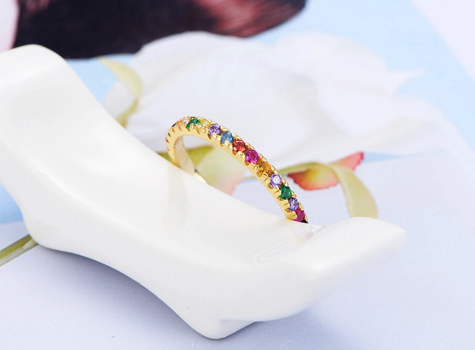 ORSA JEWELS, женские кольца из твердого 925 пробы серебра, аксессуары, микро инкрустированное красочное циркониевое кольцо, S925 серебро, хорошее ювелирное изделие OSR63