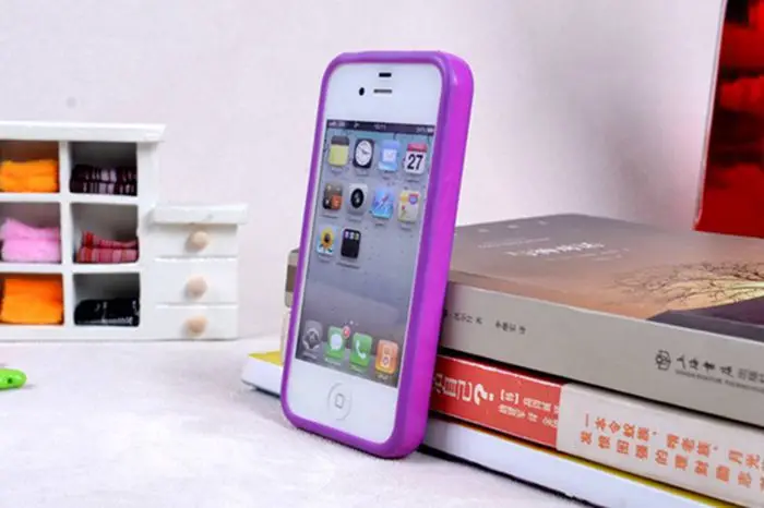 Розничная, новинка, сплошной цвет, силиконовый защитный бампер для iphone 4, 4S, tpu, чехол, чехлы для мобильных телефонов, 10 цветов