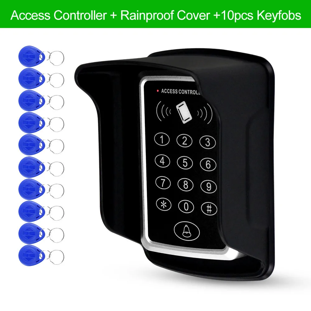 Keypad Cover Keys Водонепроницаемая RFID Клавиатура контроля доступа на открытом воздухе непромокаемая крышка 125 кГц EM кард-ридер 10 шт. брелоки для система контроля допуска к двери - Цвет: Keypad Cover Keys