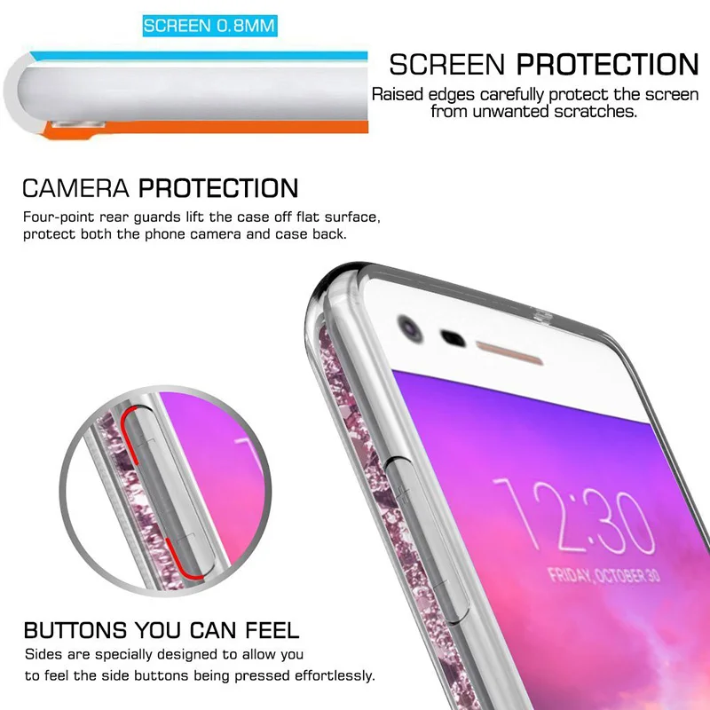 For LG K20 Plus / V Grace Harmony Case Girls Women Liquid Quicksand Bling Cute Clear Soft TPU Silicone Cases Back Cover |