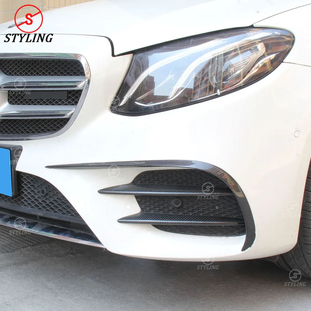 Карбоновый сплиттер для переднего бампера W213 Canard Mercedes Benz E300 E200 E400 E260 внешняя