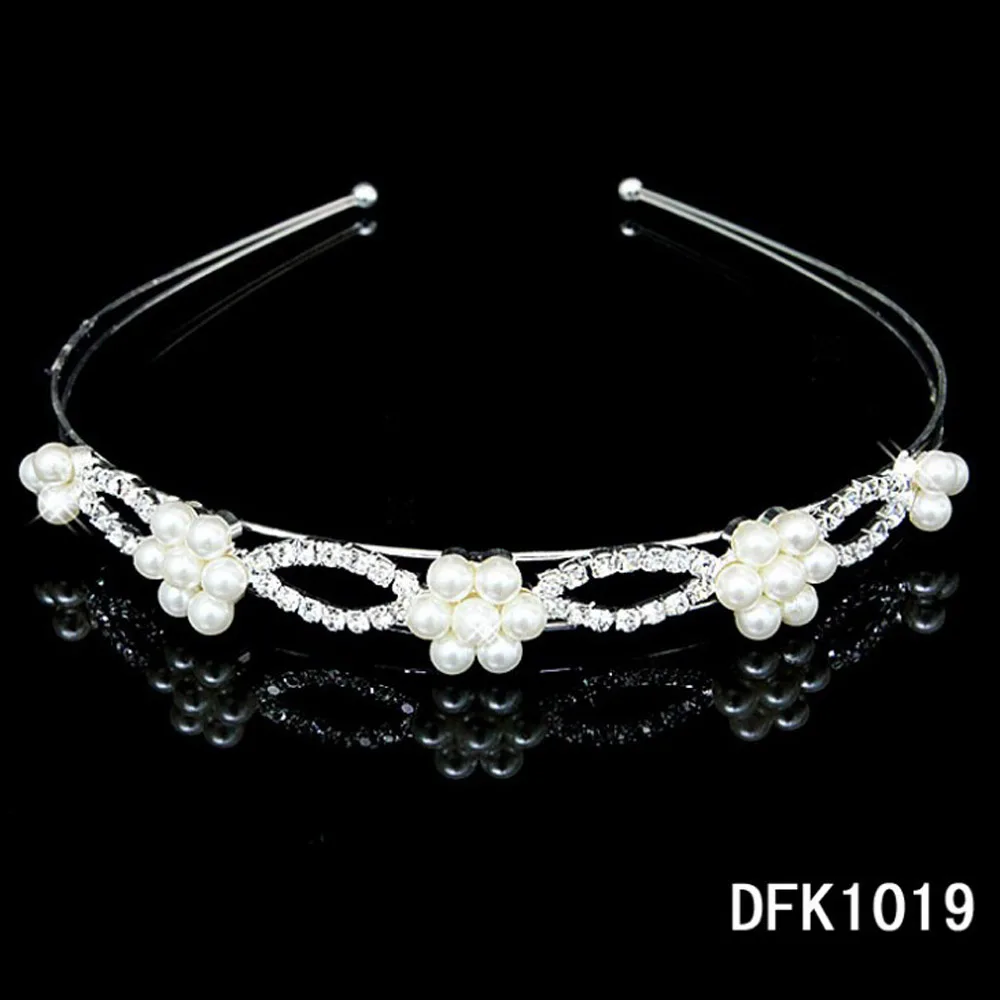 DFK1019 Новинка; хрустальные диадемы принцессы для девочек и повязка в виде короны; милая свадебная корона для девочек на выпускной; аксессуары для свадебной вечеринки; украшения для волос - Цвет: DFK1019