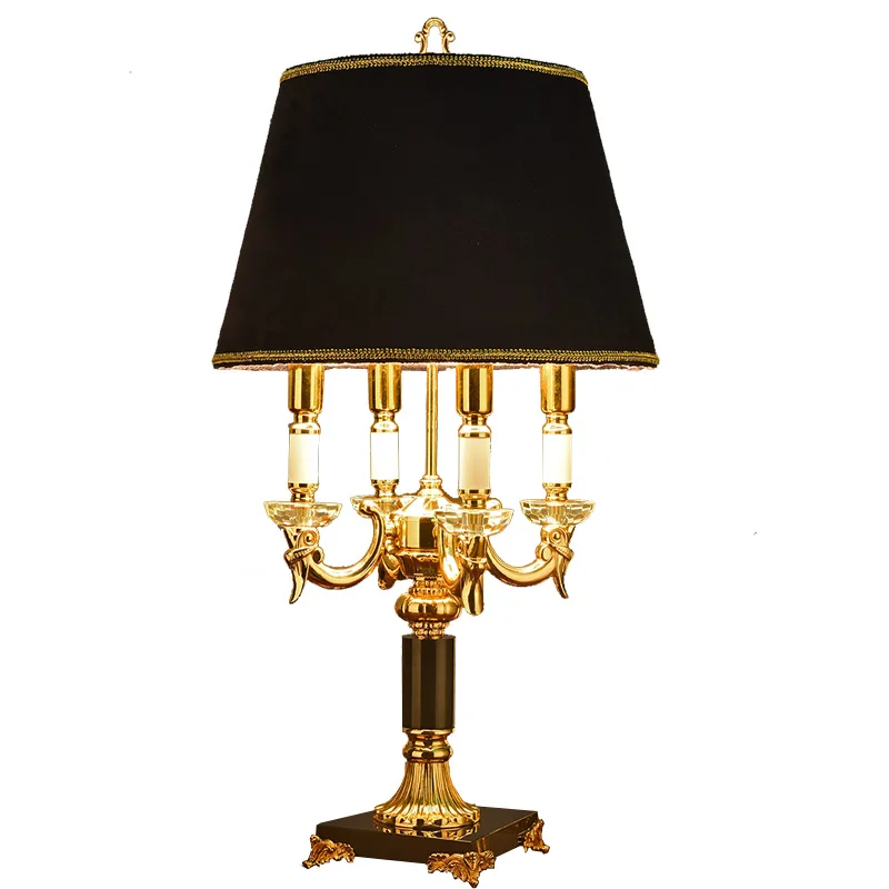 Высококачественная Роскошная модная Настольная лампа с черным кристаллом, прикроватная лампа для спальни, лампы, Краткое современное украшение, светодиодная настольная лампа