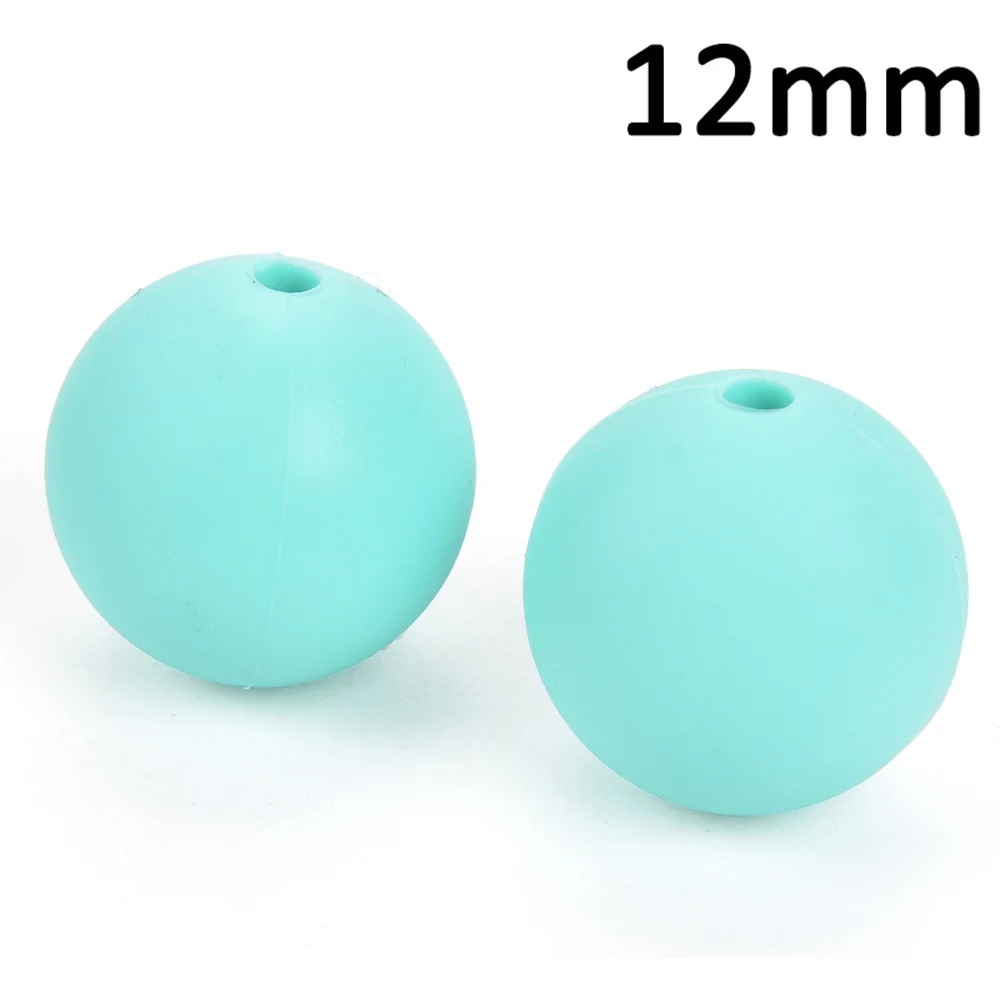 robins egg blue 100 шт./лот 12 мм круглой формы силиконовые бусины для прорезывания зубов для DIY кормящих ожерелье пищевого качества жевательные бусины - Цвет: robins egg blue