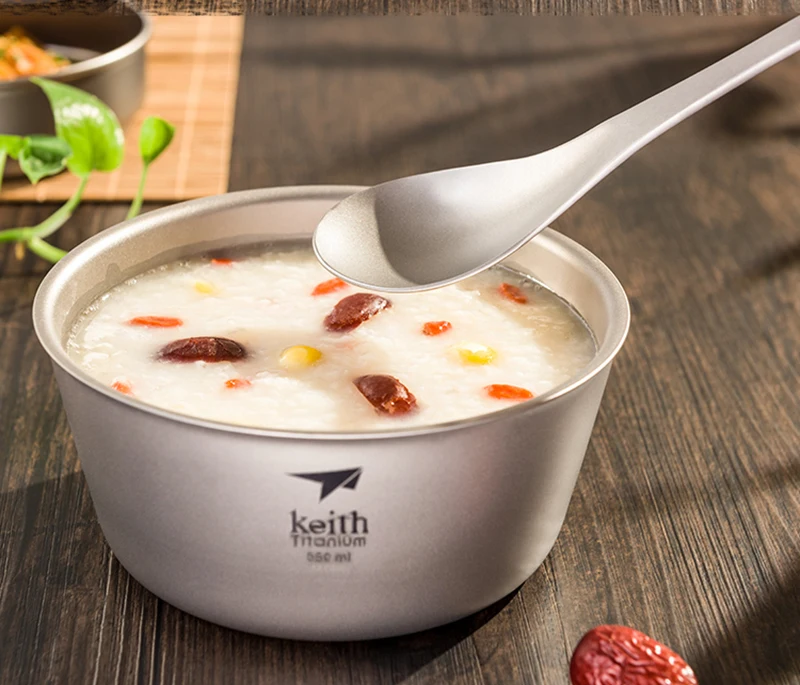 Keith Pure titanium ложка для супа, углубленная утолщенная большая емкость, маленькая ложка для кухни, ложка для супа, бактериостатическая посуда Ti5204
