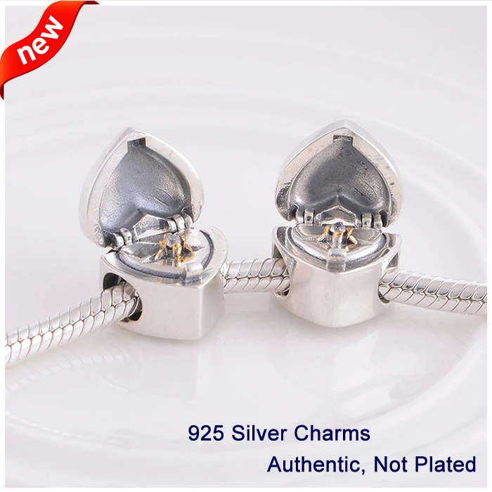 Подвески в форме сердца для браслетов Пандоры 100% серебряные бусины 925 пробы |