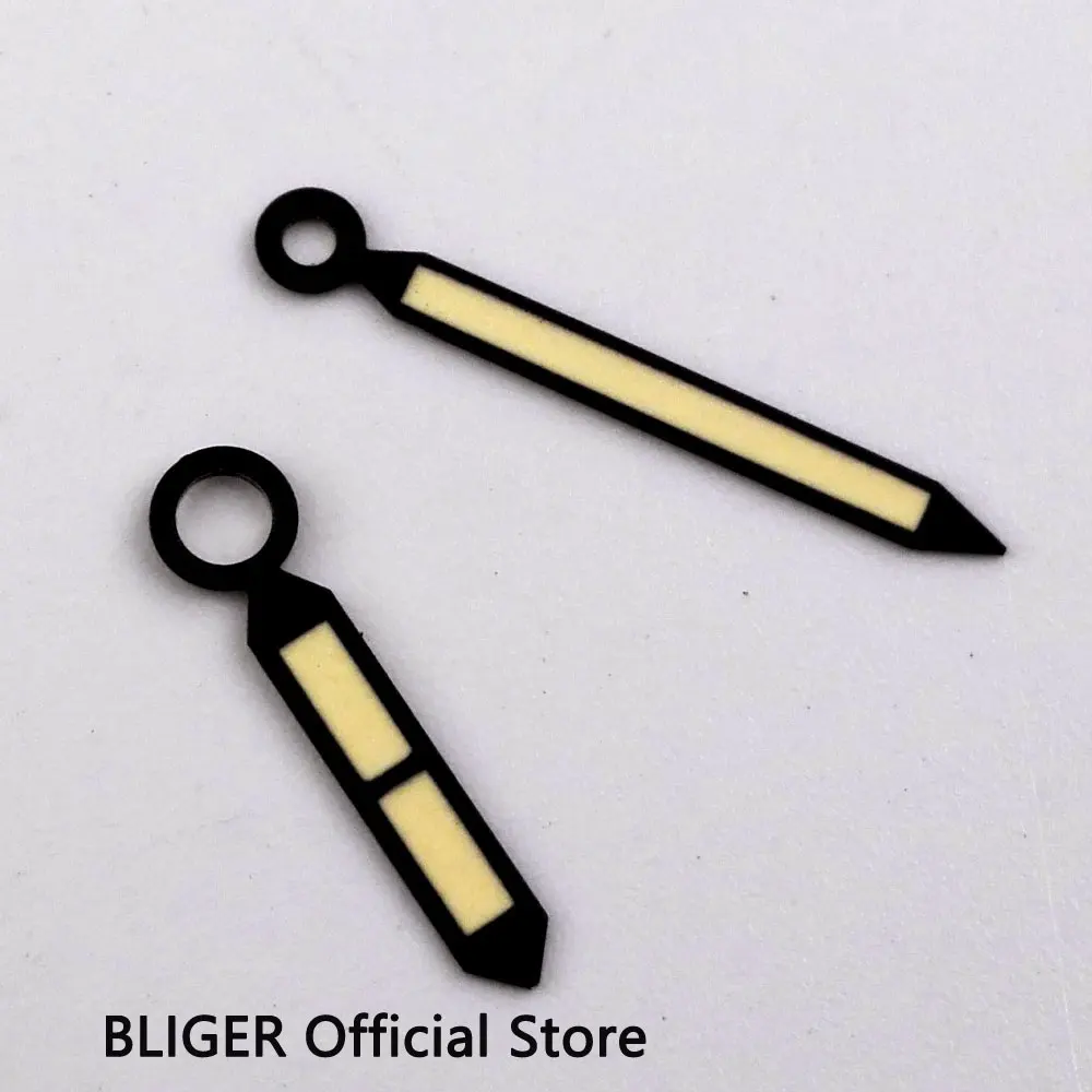 Светящиеся стрелы часов из нержавеющей стали BLIGER Black Rim подходят для ETA 6497 6498