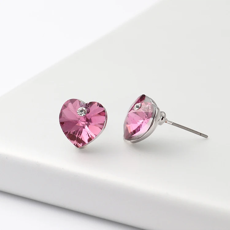 7 пар/компл. в форме сердца с кристаллами SWAROVSKI серьги со шпилькой для Для женщин