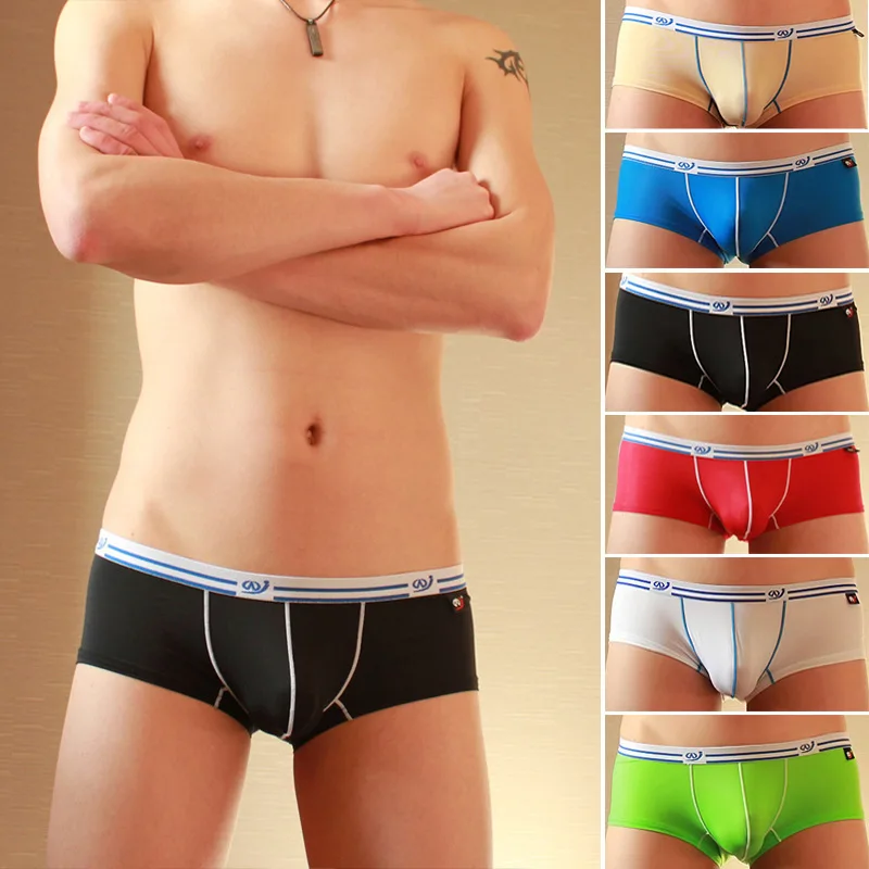 Мужские трусы боксеры Wj прозрачные дышащие из вискозы с низкой талией