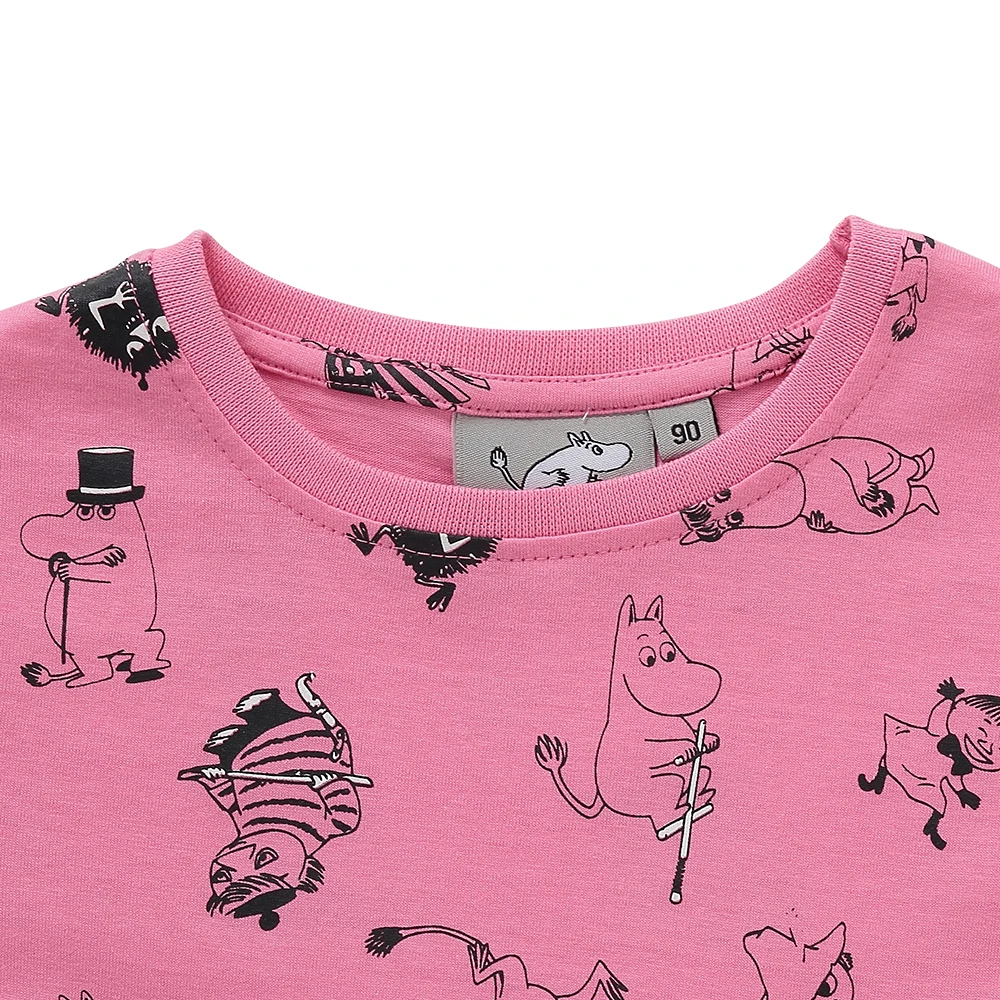 Moomin/детская одежда летняя футболка для девочек розовая из 100% хлопка с героями