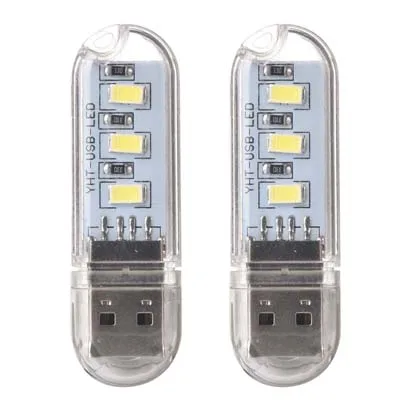 2 pieces 5 в мини USB Освещение чистого белого цвета 6000 K 3 светодиода SMD5630 Новинка освещение с 5 В 1A ЕС Plug - Цвет: 2 pieces