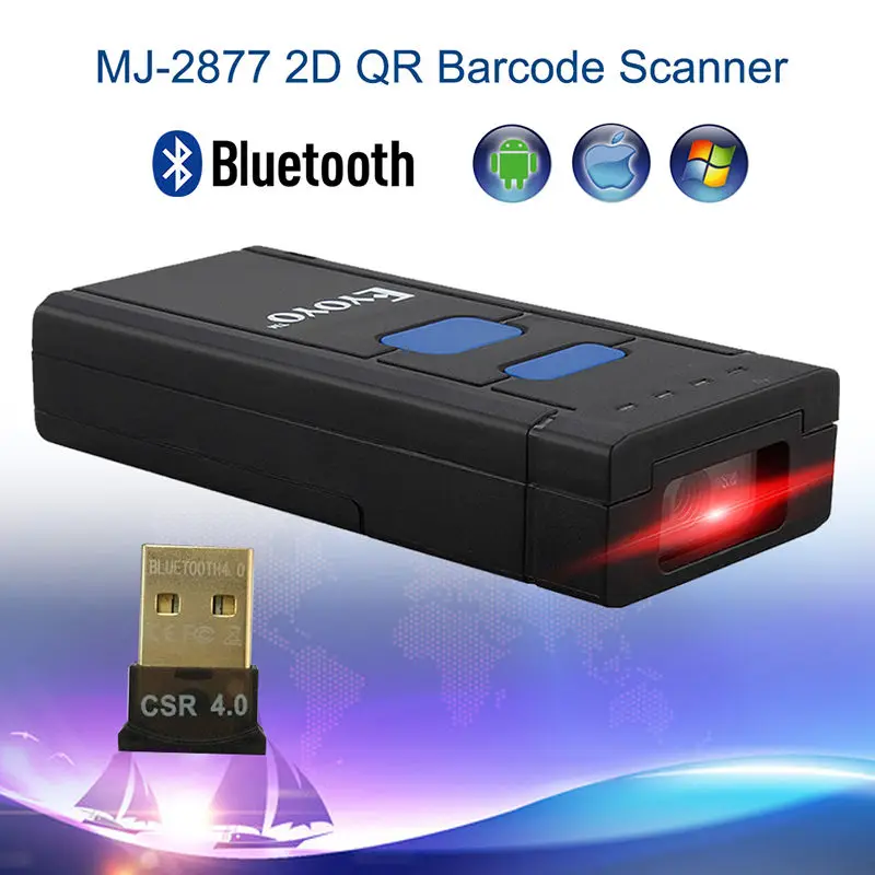 EYOYO MJ 2877 Мини Портативный Bluetooth беспроводной 2D сканер штрих кода декодирование QR