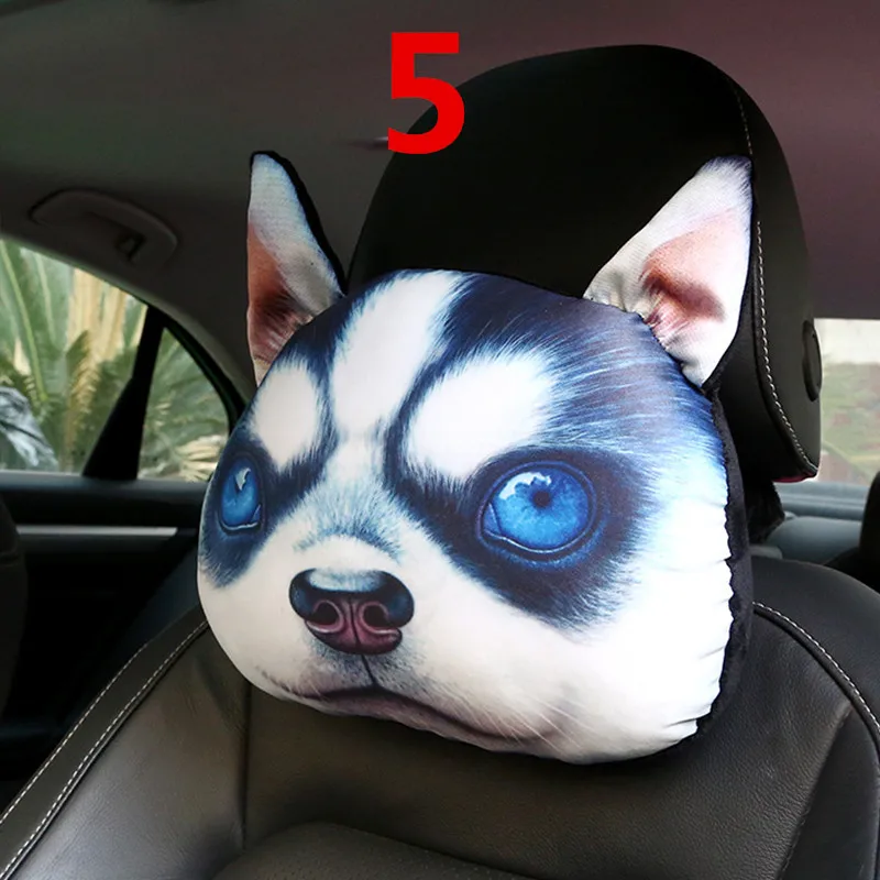 

Creative 3D Animal Tiger Face Headrest Pillow Car Sead Support Women Sleep Neck Rest Plush Car Rest Cushion Seat Headrest 1PC