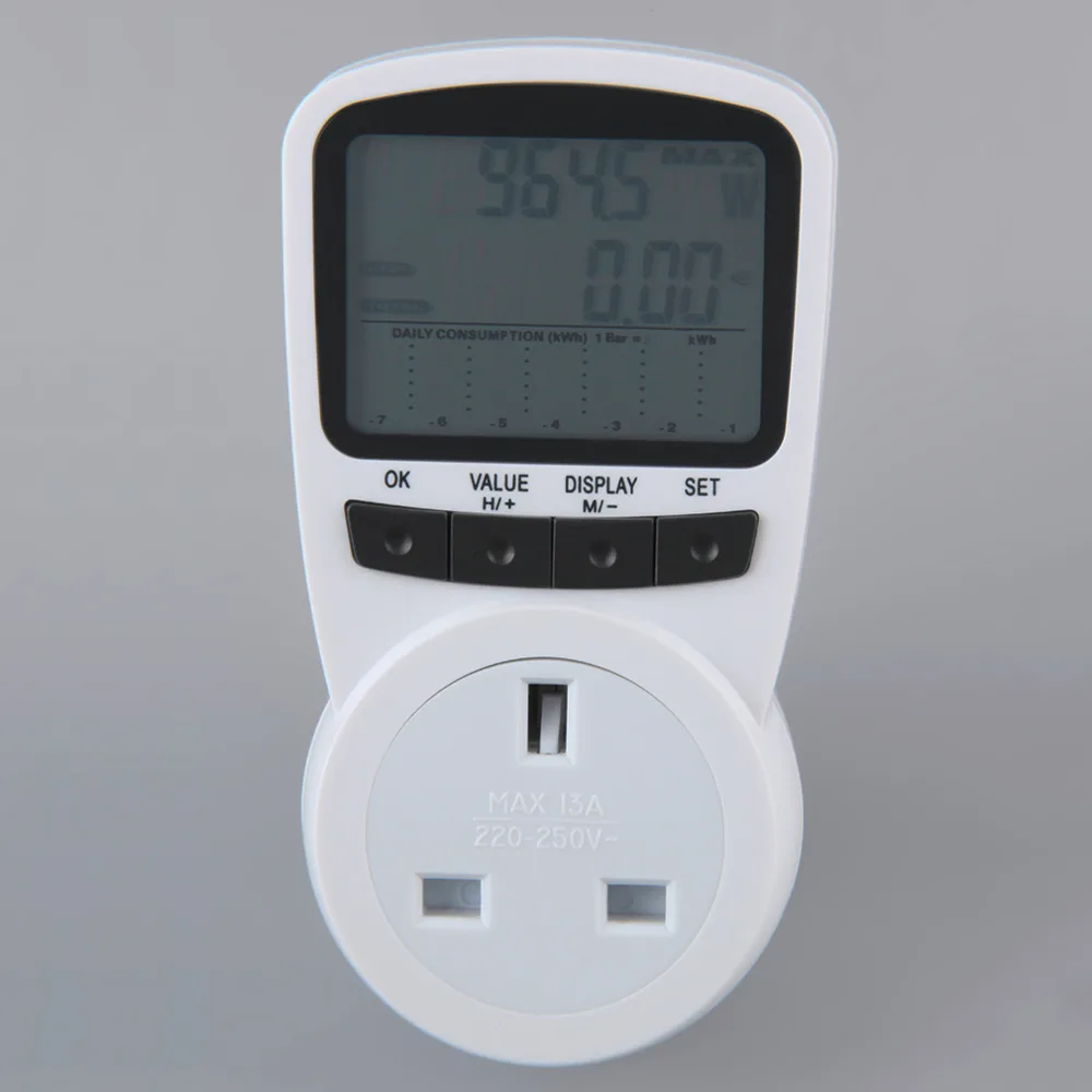 TS 1500 Elektronische Energy emeter ЖК монитор подключаемый электросчетчик voor UK штекера|monitor