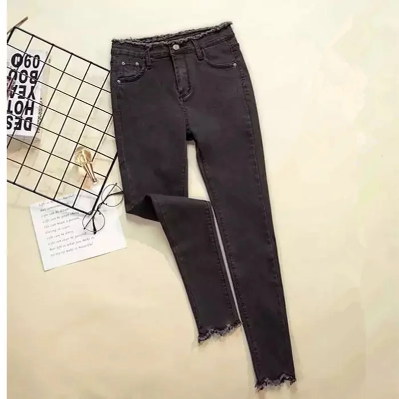 

2019 Jeans Female Denim Pants Black Color Womens Jeans Donna Stretch Bottoms Feminino Skinny Pants For Women Trousers Free Ship