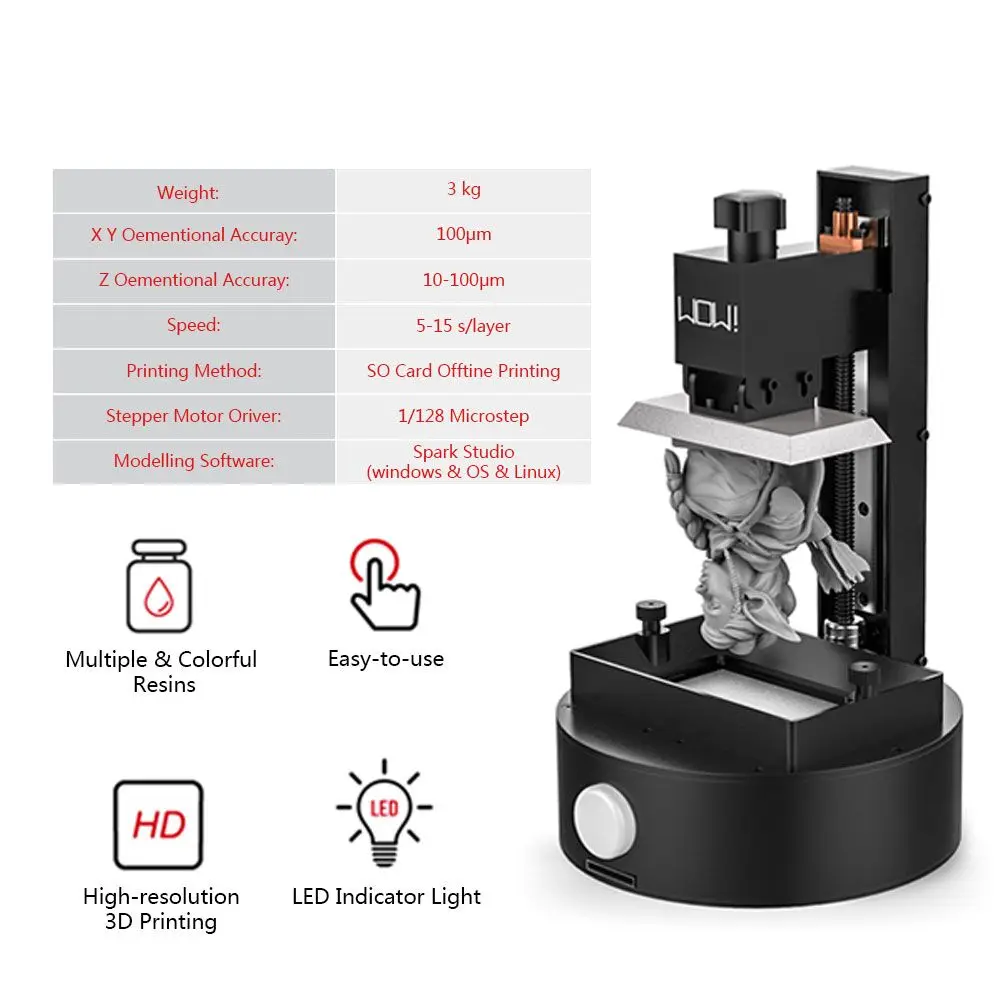 Sparkmaker Высокое разрешение SLA/lcd 3d принтер для изготовления образцов ювелирных изделий