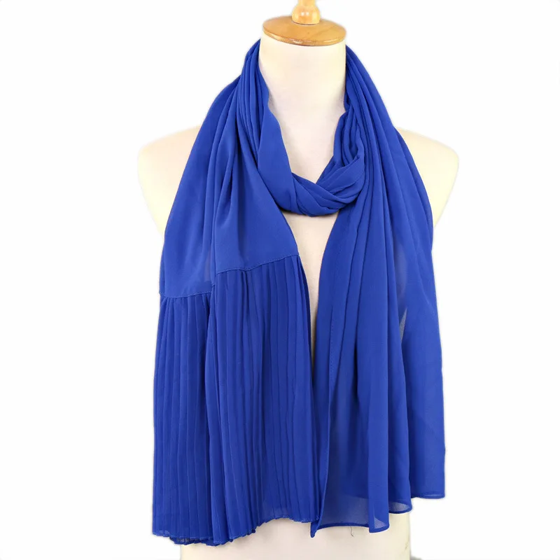 70*185CM Muslim Women Headscarf Plain Chiffon Crinkle Hijab Islamic foulard Shawls and Wraps femme musulman Arab Head Scarves |