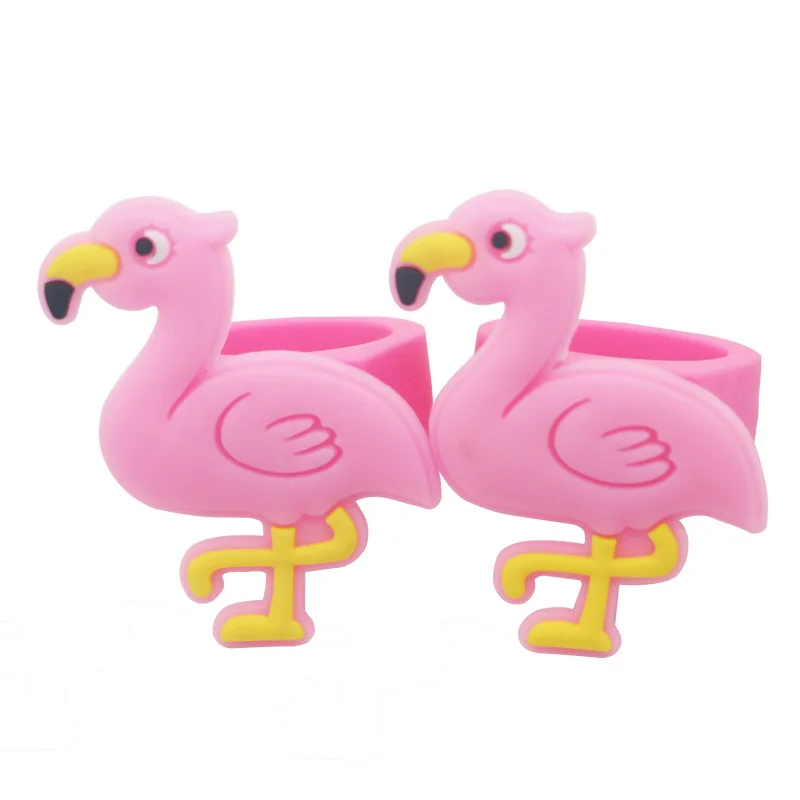 6pcs Cartoon Flamingo Finger Rings Jewelry for Party Decoration Wedding Birthday Baby Shower Gifts Kids Toy | Дом и сад