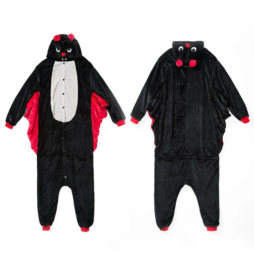 Bat Unisex Hoodie Kigurumi Pajamas For Women Adult Winter Autumn Pyjama Donkey Animal Overall Home Sleepwear Anime Pijama | Женская