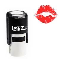 lolliz lips image round self inking stamp teacher stamp wlid laser engraved rubber red