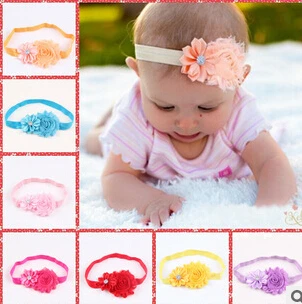 10 Colors baby headbands Baby Headwear Children Flower Pearl Infant Toddler Girl Headband Clips Hairband Hair Band Accessorie резинки для