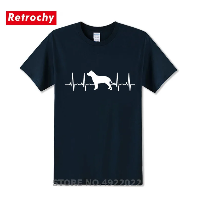 Повседневные Питбуль Собака сердцебиение футболка Camisetas для мужчин женщин