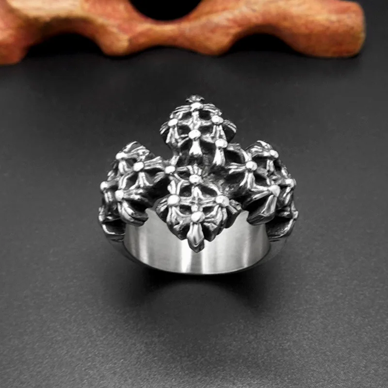 Ювелирные изделия Titanium стальное кольцо Кольцо Крест Титан стали аксессуары