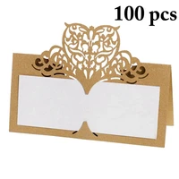 100pcs laser cut heart shape party table name wine guest card place card wedding party decoration favors seating decoration